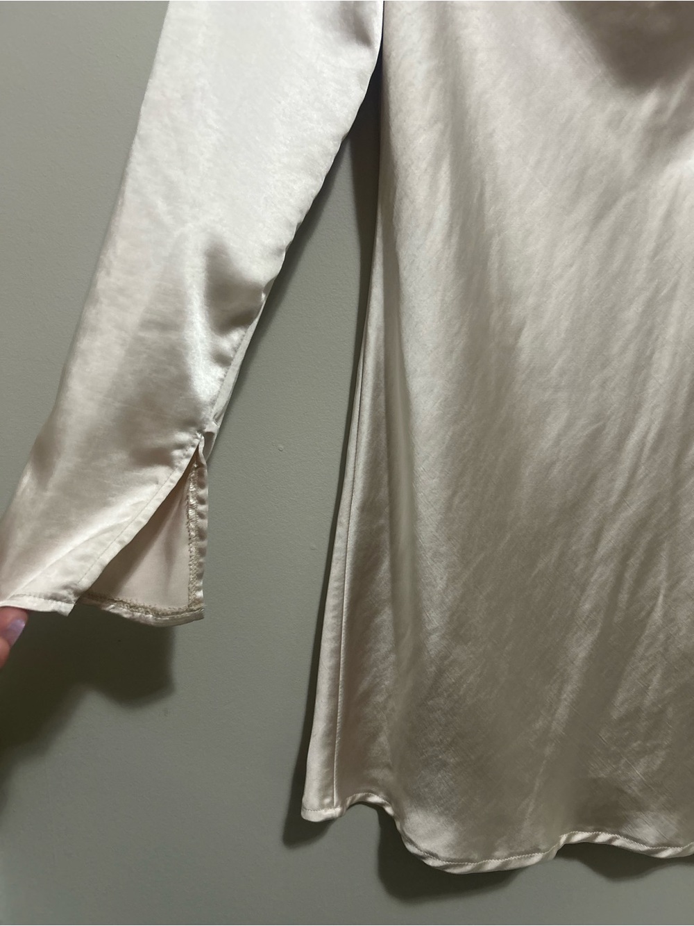 Women's Champagne Satin Mini Dress - Picture 5 of 13